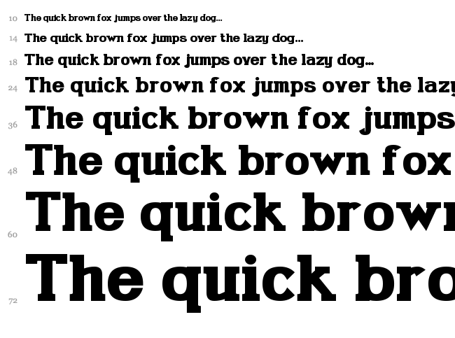 Gabriel Serif font waterfall